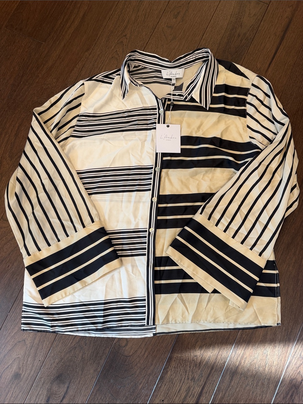 L'Academie The Katy Blouse in Multi Stripe Size Small NWT - C11-709